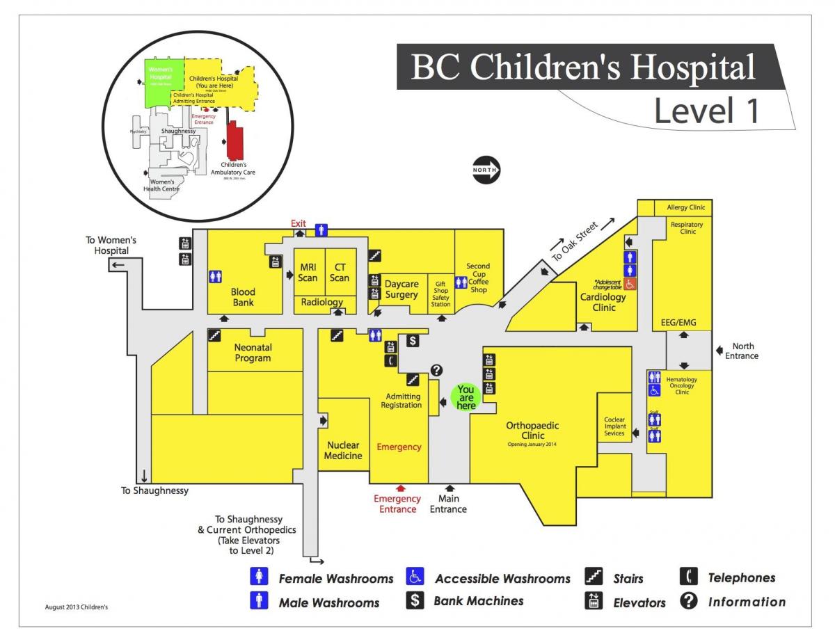 Kart av children ' s hospital vancouver