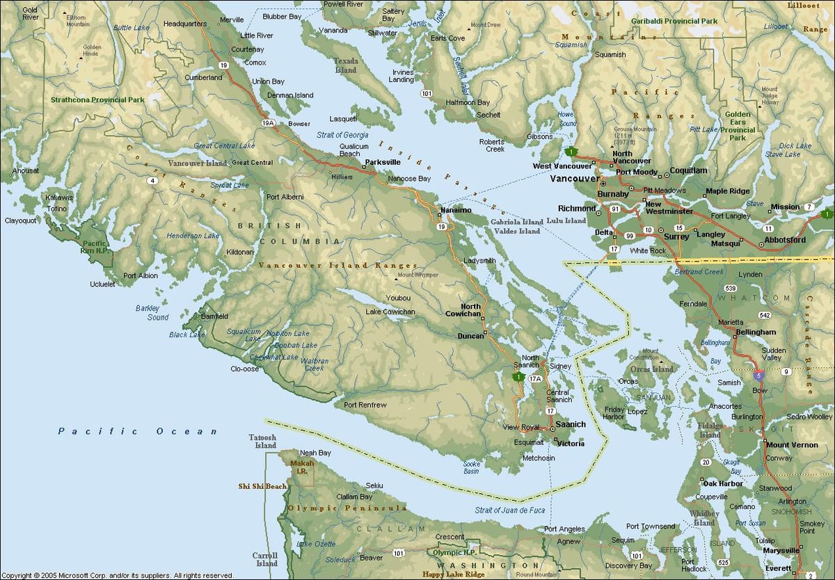 Kart over vancouver-området f.kr.