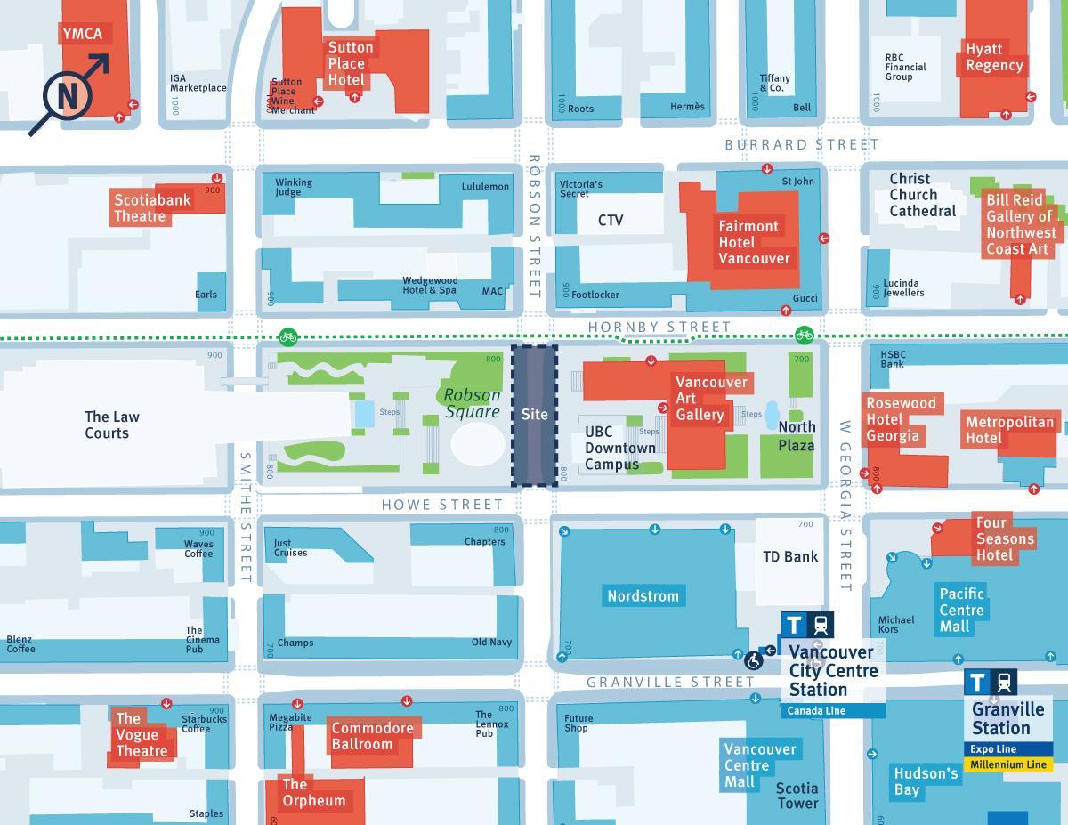 kart av robson street vancouver