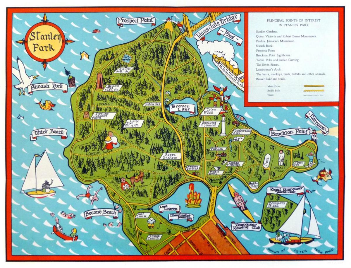 Kart av stanley park totempæl