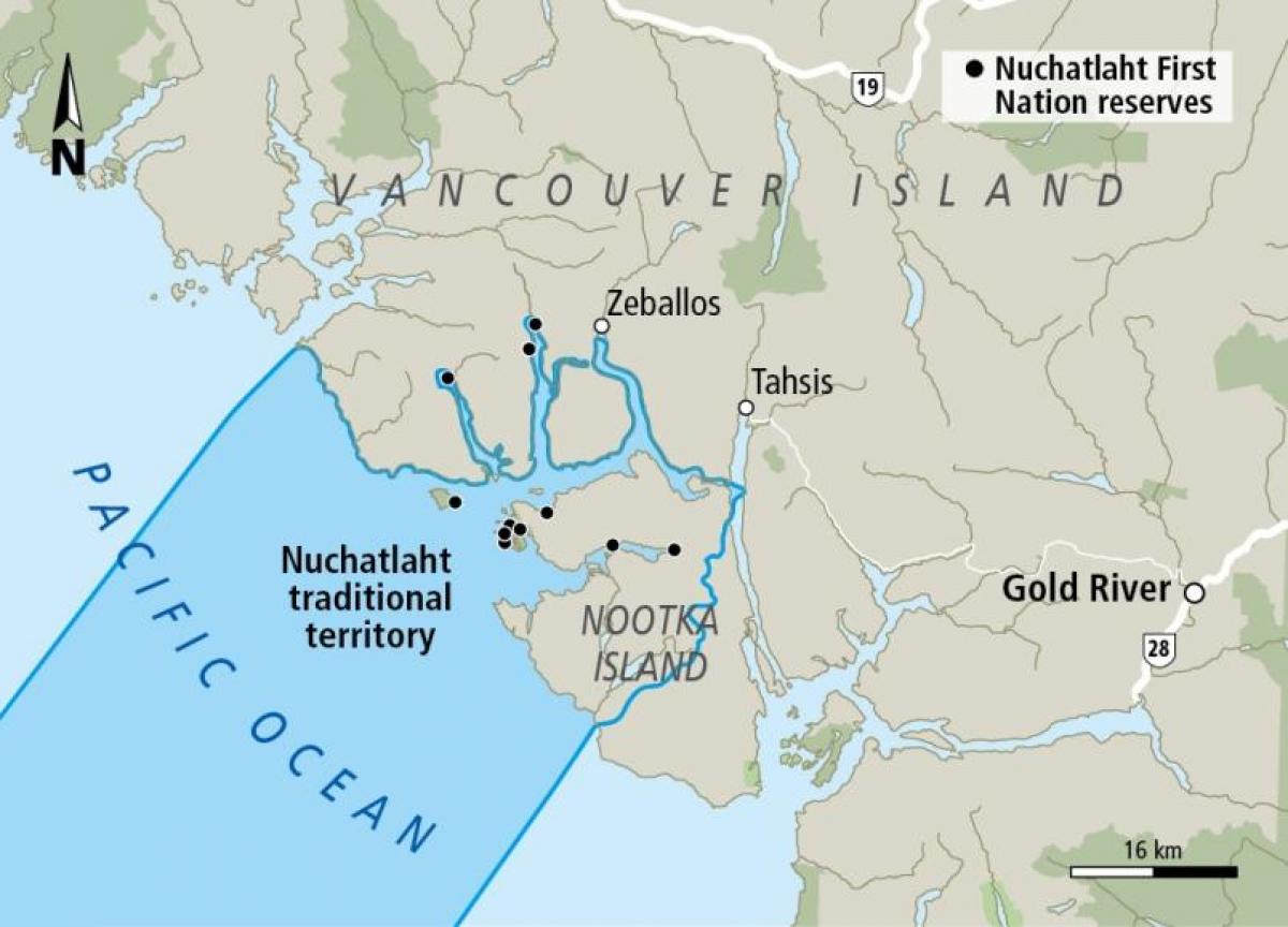 Kart av vancouver island first nations