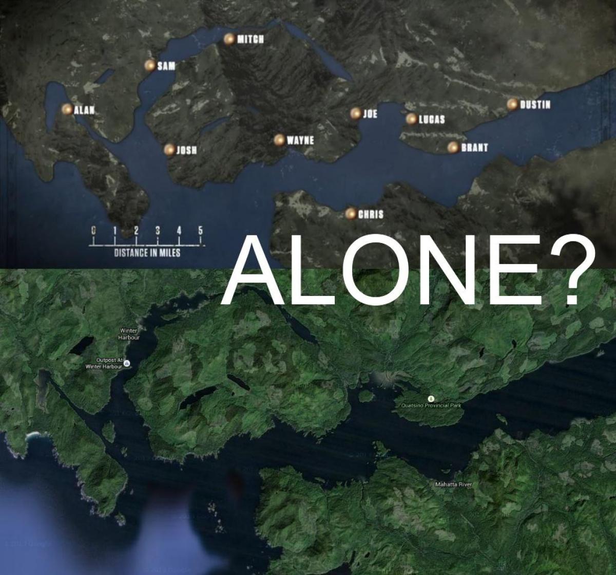 Kart av vancouver island alene