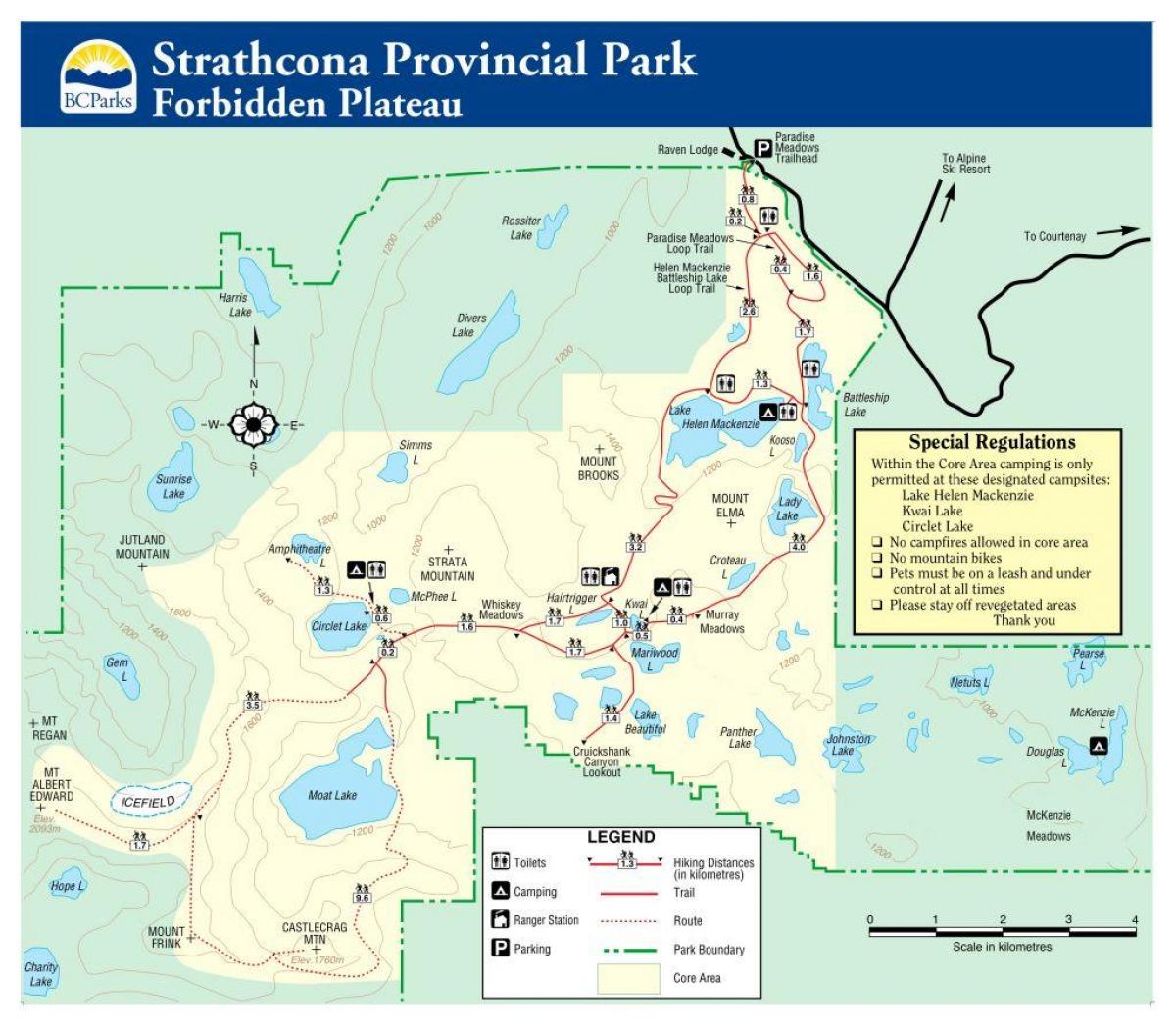 Kart av vancouver island provincial parks