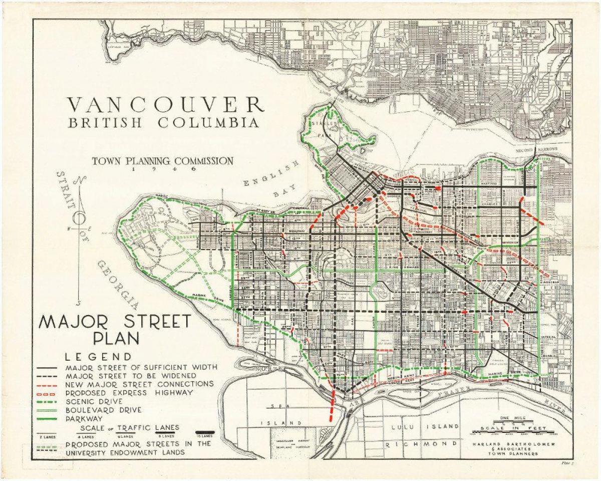 Kart av vintage-vancouver