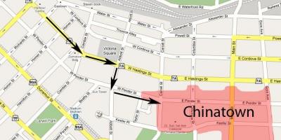 Kart av chinatown vancouver