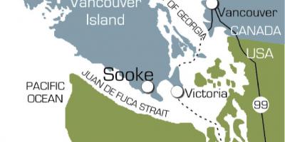 Kart av sooke vancouver island