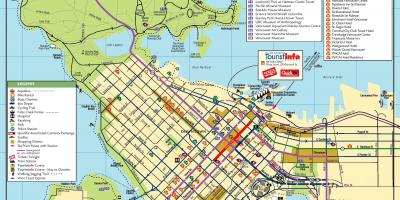 Downtown vancouver kart med attraksjoner