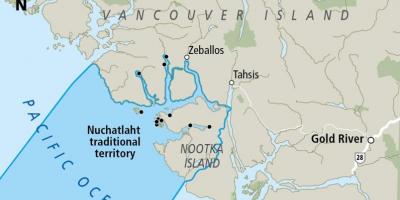 Kart av vancouver island first nations