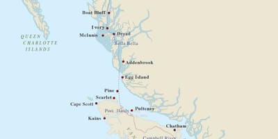 Kart av vancouver island fyrtårn