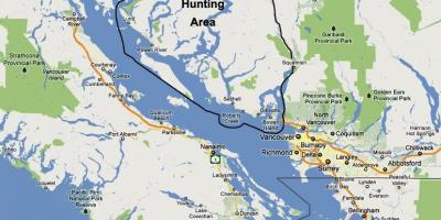Kart av vancouver island jakt