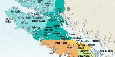 Kart av vancouver island vinprodusenter