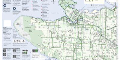 Vancouver sykkel kjørefelt kart