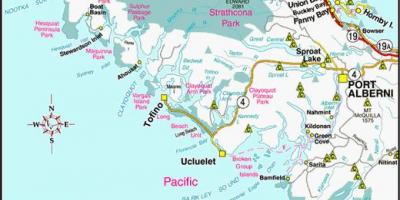 Kart over vest-kysten av canada